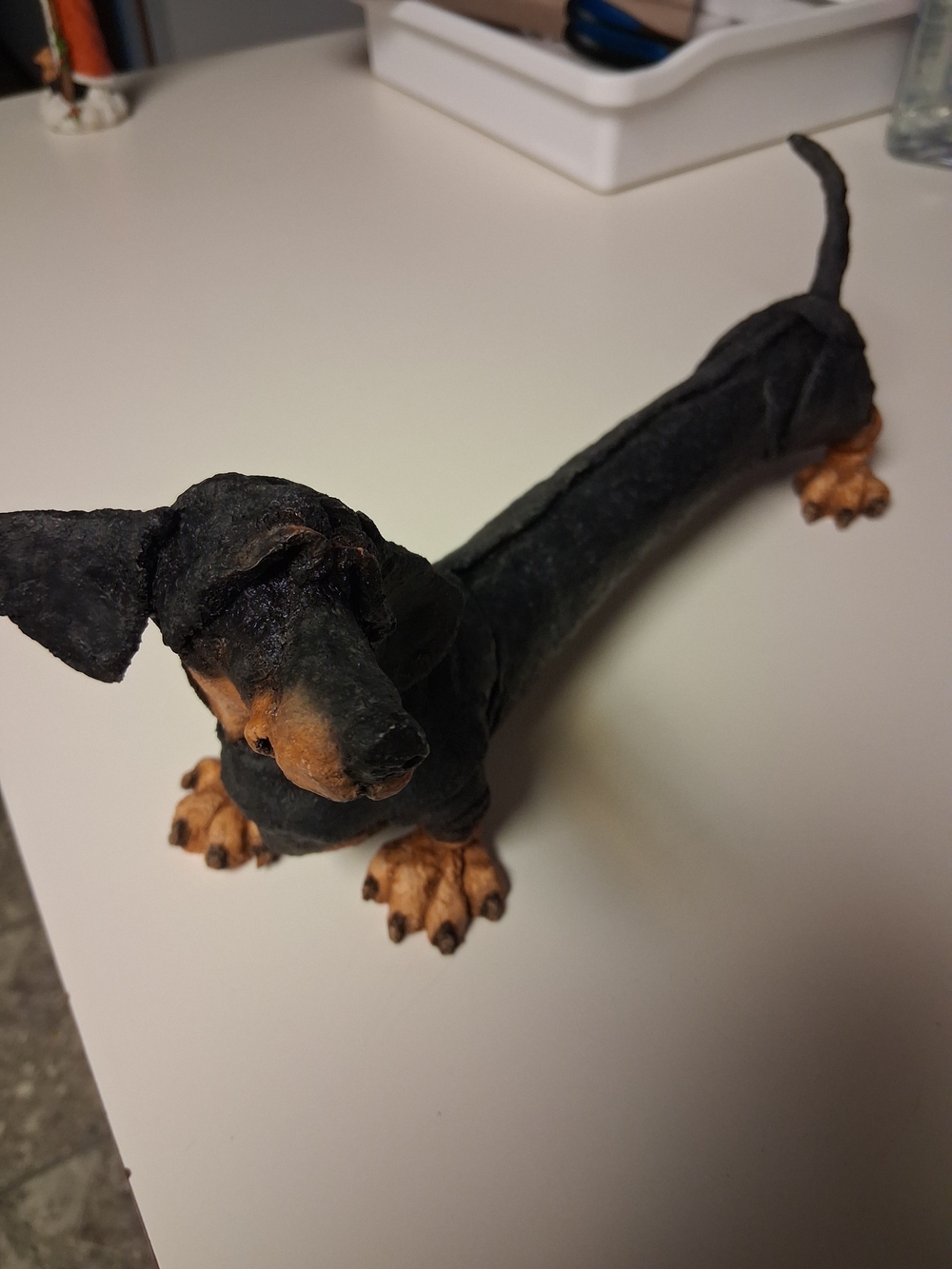 Black and Tan Dachshund Figurine Decorative Accent